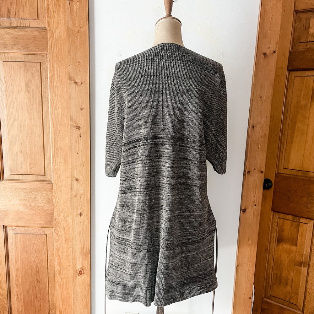 Eileen Fisher Gray Split Side Midi Open Cardigan … - image 4